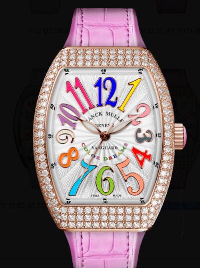 Review Franck Muller Vanguard Lady Classic Replica Watch Cheap Price V 32 SC AT FO COL DRM D (RS) 5N - Click Image to Close